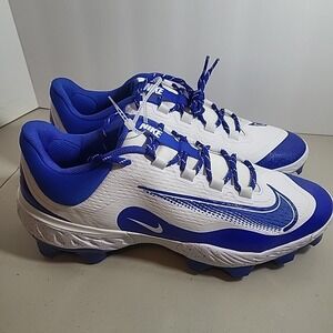Nike Men 13 Alpha Huarache Elite 4 Low MCS Baseball Cleat White Blue FD6255-106